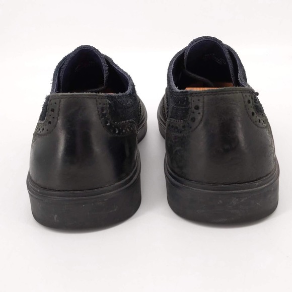 Cole Haan Leather Suede Wingtip Oxford Shoes C10823 Black Navy Blue Men's 10M - Picture 5 of 10